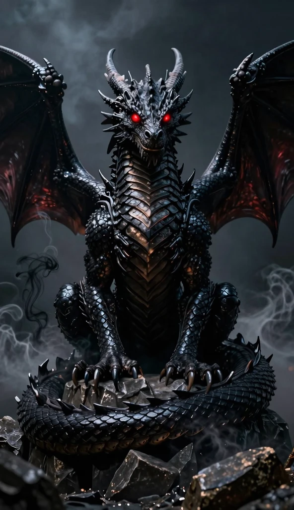 Dark Dragon Wallpaper 4K phone black
