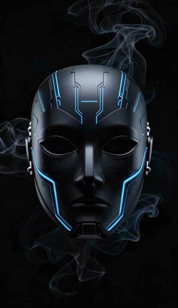 Black Neon Mask Wallpaper 4K phone black