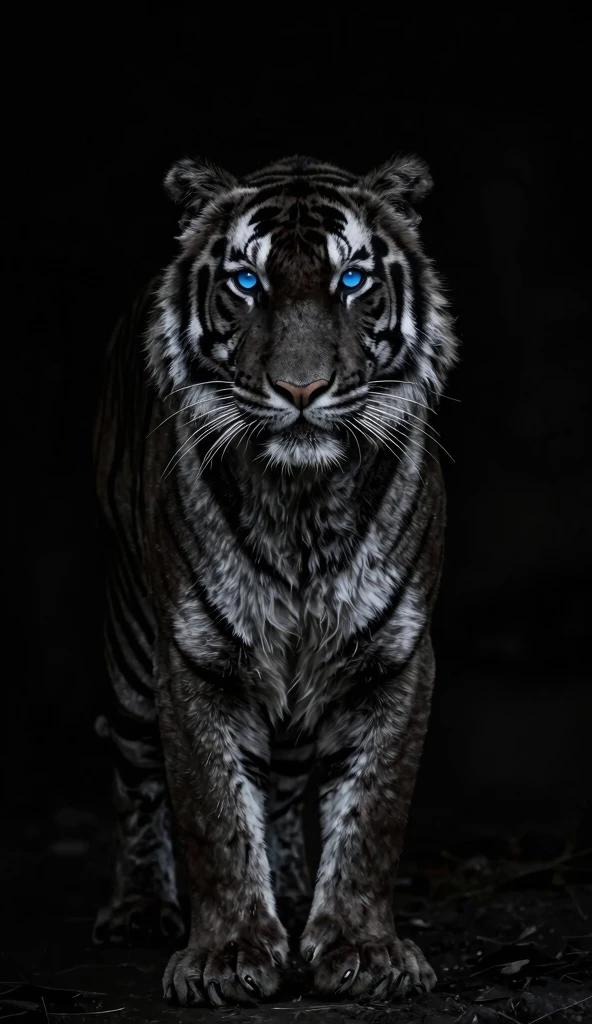 Black Tiger Wallpaper 4K phone black