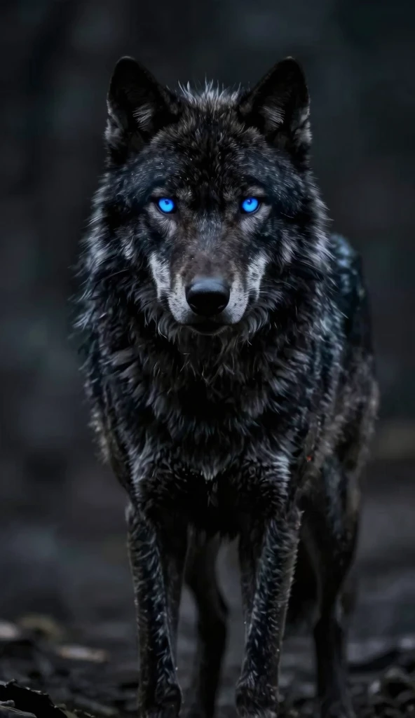 Dark Neon Wolf Wallpaper 4K phone black