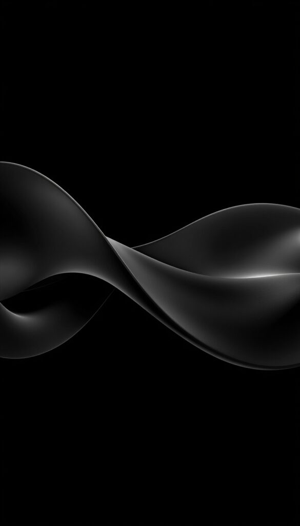 Black Abstract Waves Wallpaper 4K phone minimal