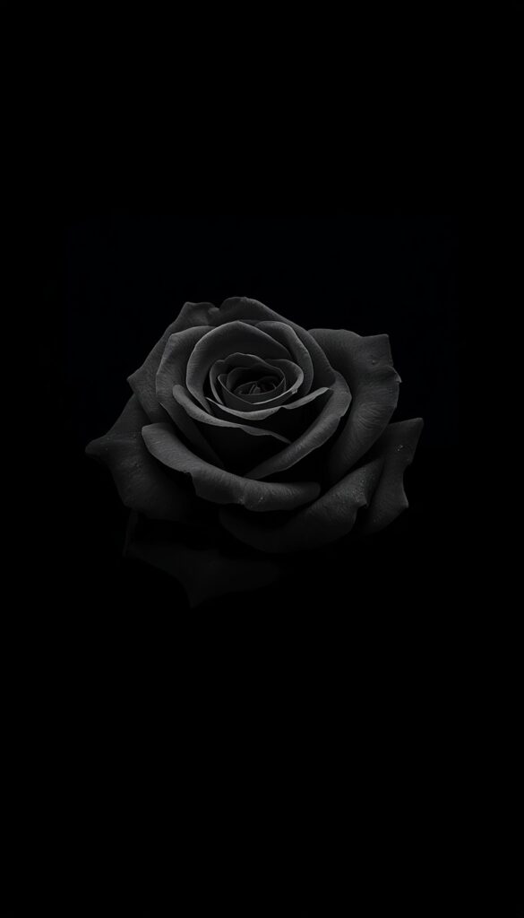 Minimal AMOLED Black Rose Wallpaper 4K phone amoled