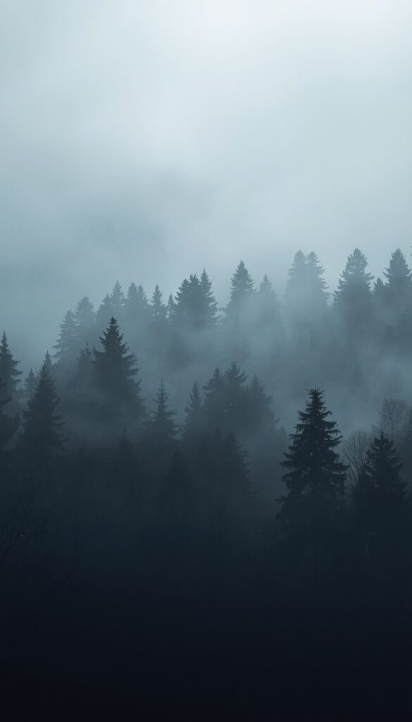 Dark Pine Trees Wallpaper 4K phone nature