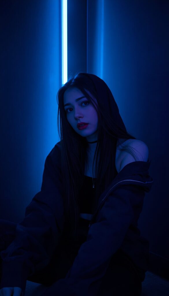 Dark Room Aesthetic Girl Wallpaper 4K phone ai girl