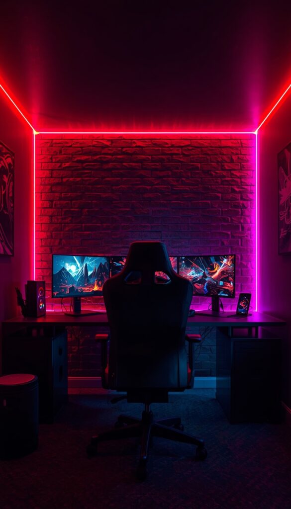 Gaming RGB Room Wallpaper 4K phone gaming