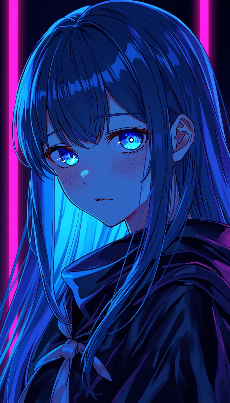 lucid-origin_vertical_anime_phone_wallpaper_blue_hair_anime_girl_glowing_eyes_neon_lighting_d-0