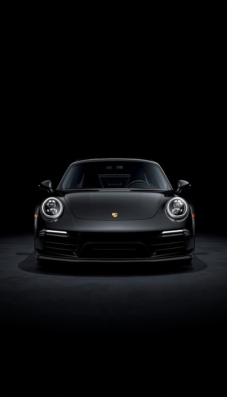 lucid-origin_vertical_phone_wallpaper_black_porsche_in_dark_background_amoled_aesthetic_soft_-0