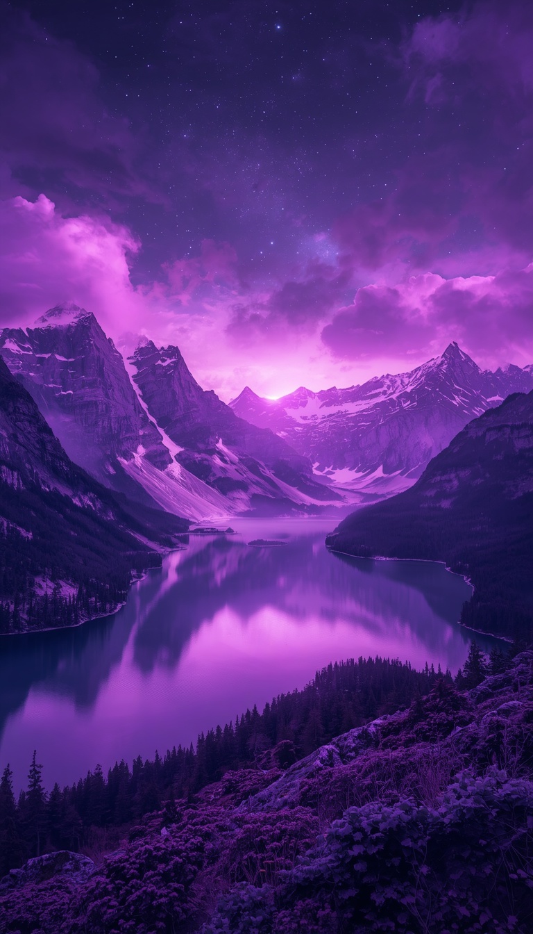 lucid-origin_vertical_phone_wallpaper_dreamy_purple_landscape_with_glowing_lake_and_mountains-0