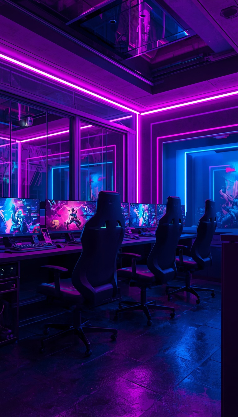 lucid-origin_vertical_phone_wallpaper_futuristic_cyberpunk_gaming_room_glowing_neon_monitors_-0