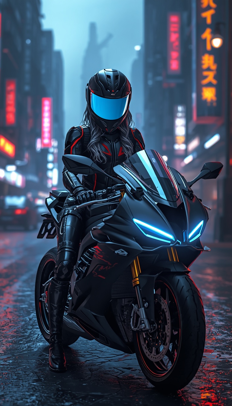 lucid-origin_vertical_phone_wallpaper_futuristic_girl_sitting_on_luxury_sport_motorcycle_blac-0