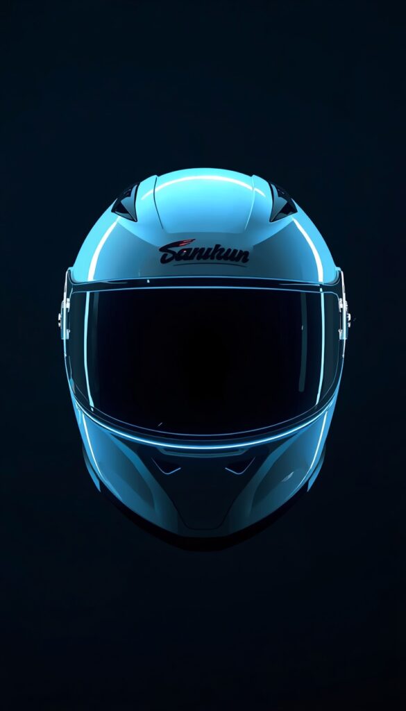 White Neon Motorcycle Helmet Wallpaper 4K phone Motorcycle