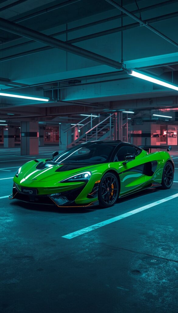 Green Neon Car Wallpaper 4K phone car