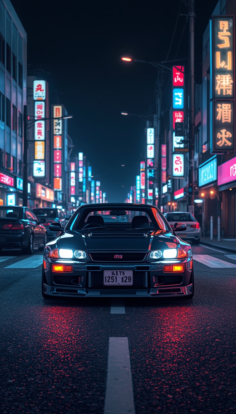 lucid-origin_vertical_phone_wallpaper_retro_japanese_jdm_car_neon_tokyo_city_90s_anime_aesthe-0