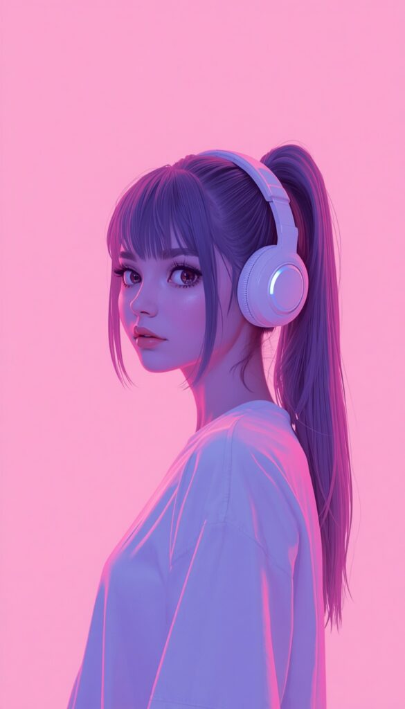 Minimal Gamer Girl Wallpaper 4K phone ai girl