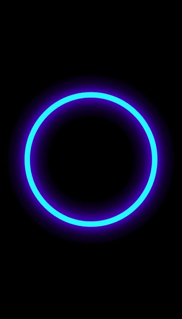 Minimal Black AMOLED Neon Circle Wallpaper