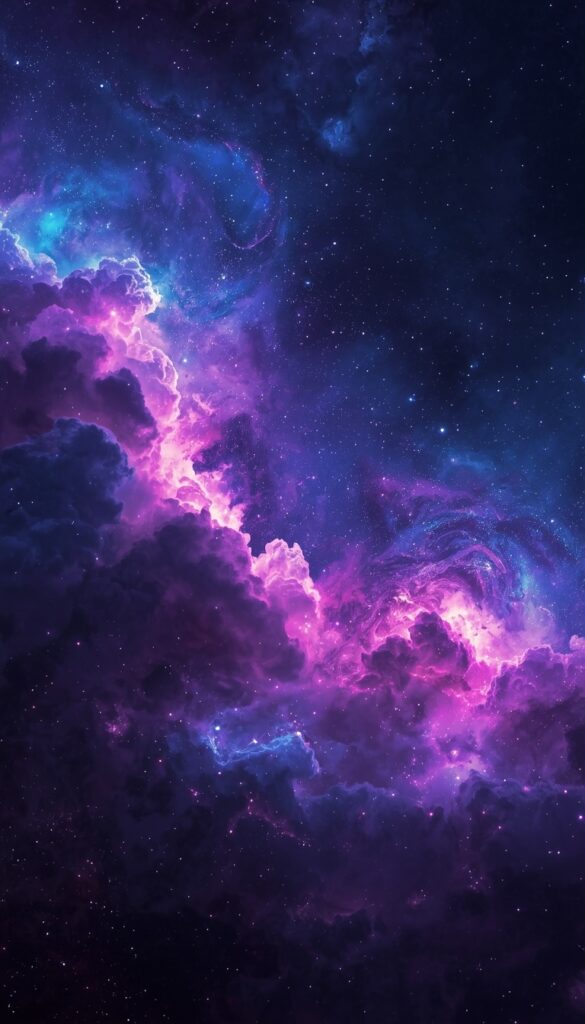 Neon Galaxy Cloud Wallpaper 4K phone space
