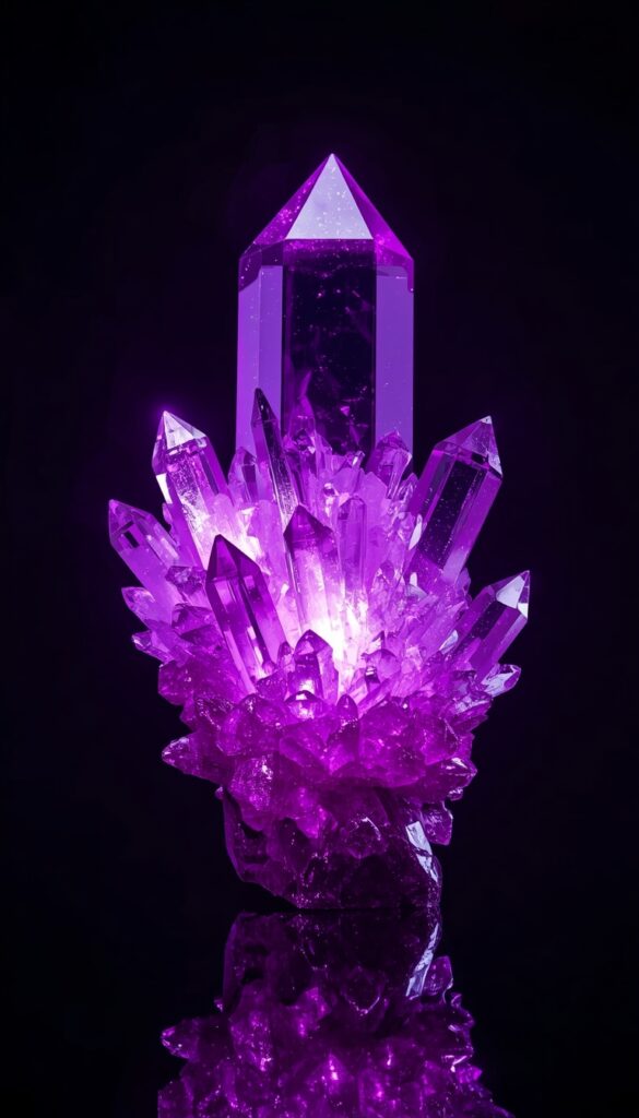 Purple Crystal Glow Wallpaper 4K phone purple