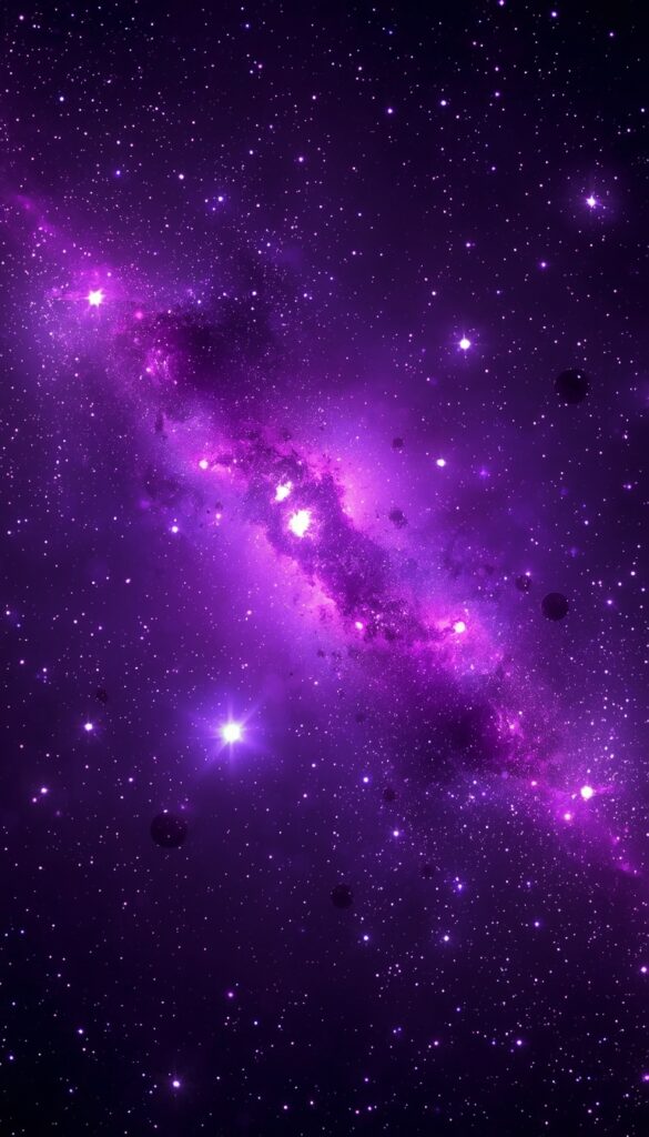 Purple Galaxy Neon Wallpaper