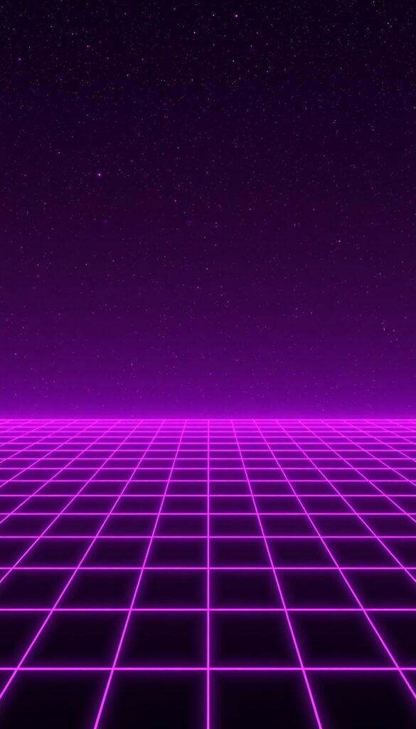 Purple Neon Grid Cyber Wallpaper 4K phone purple