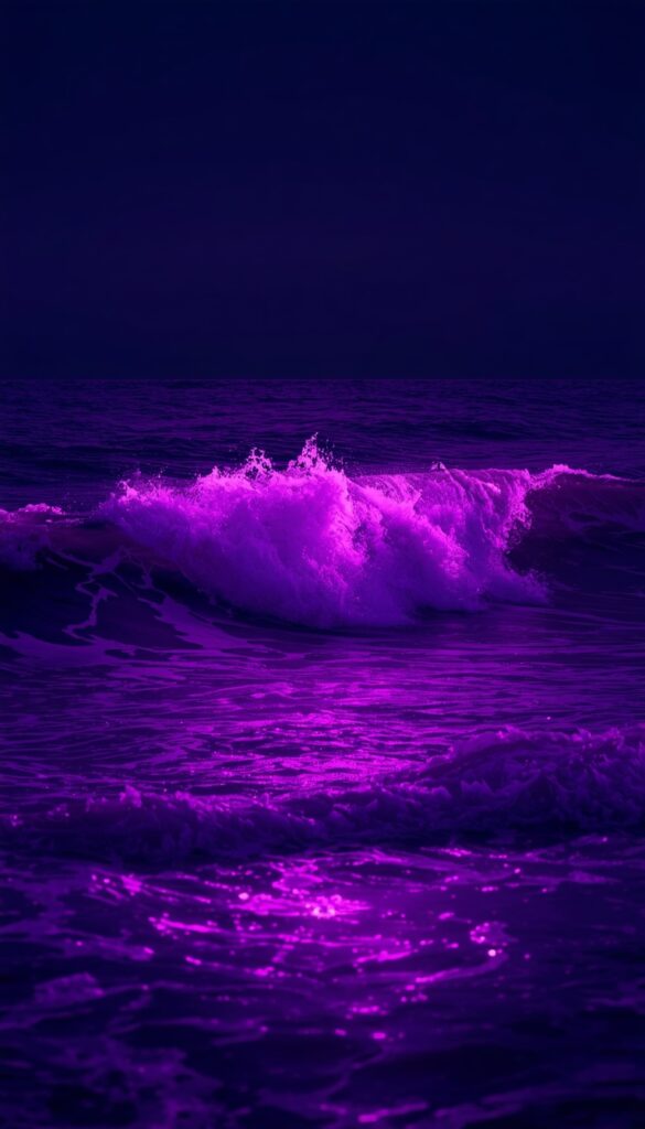 Purple Ocean Waves Aesthetic Wallpaper 4K phone purple