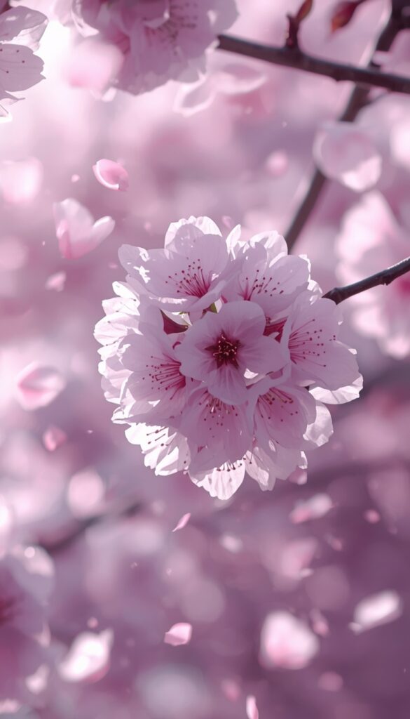 Purple Sakura Aesthetic Wallpaper 4K phone purple