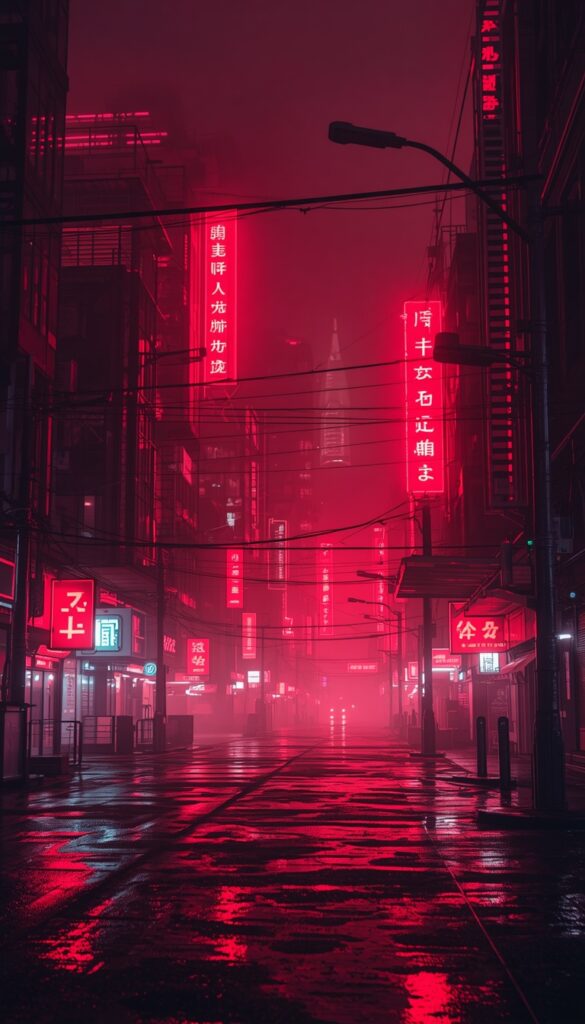 Red Neon Cyberpunk Wallpaper