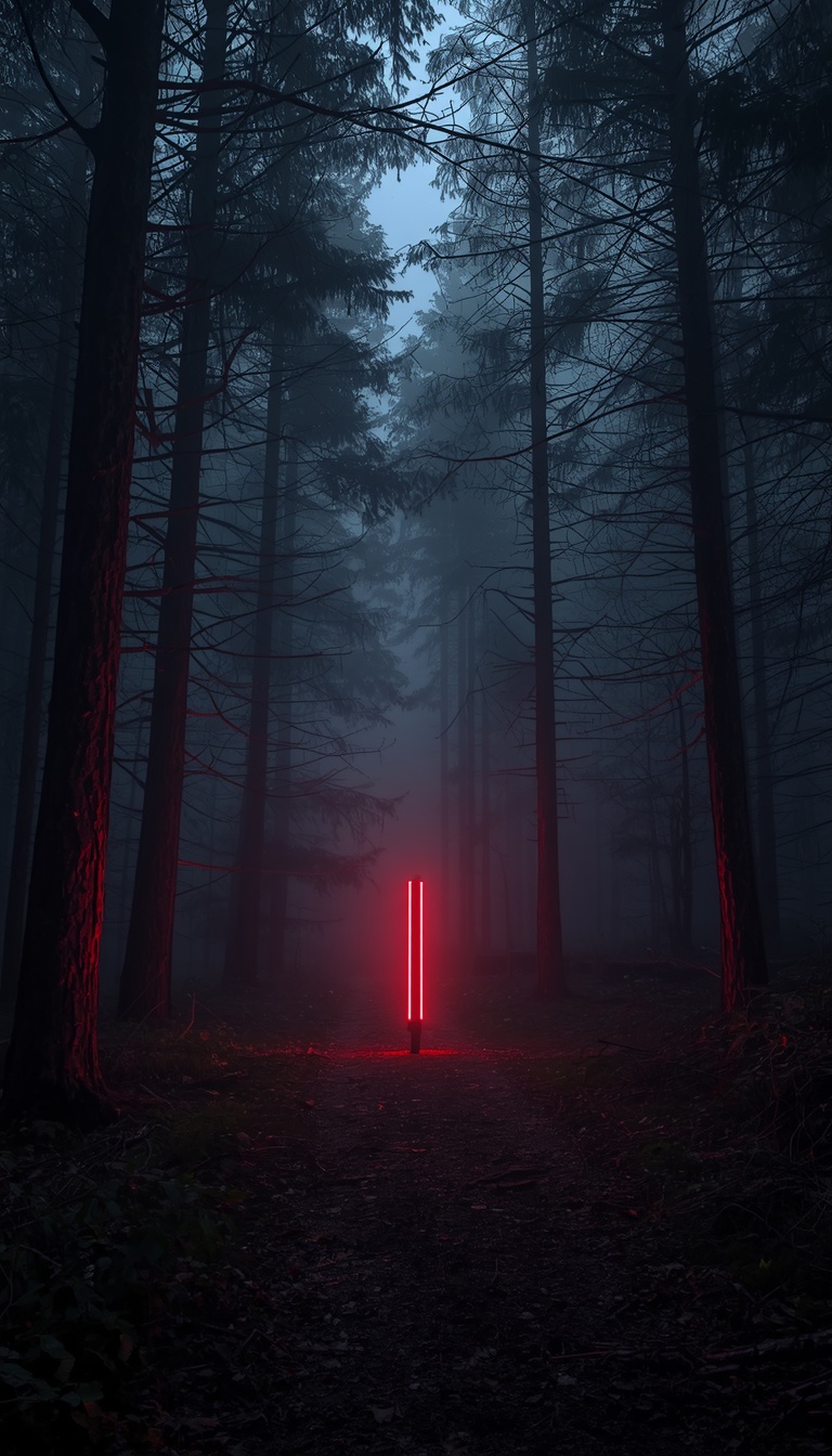 red-neon-forest-wallpaper