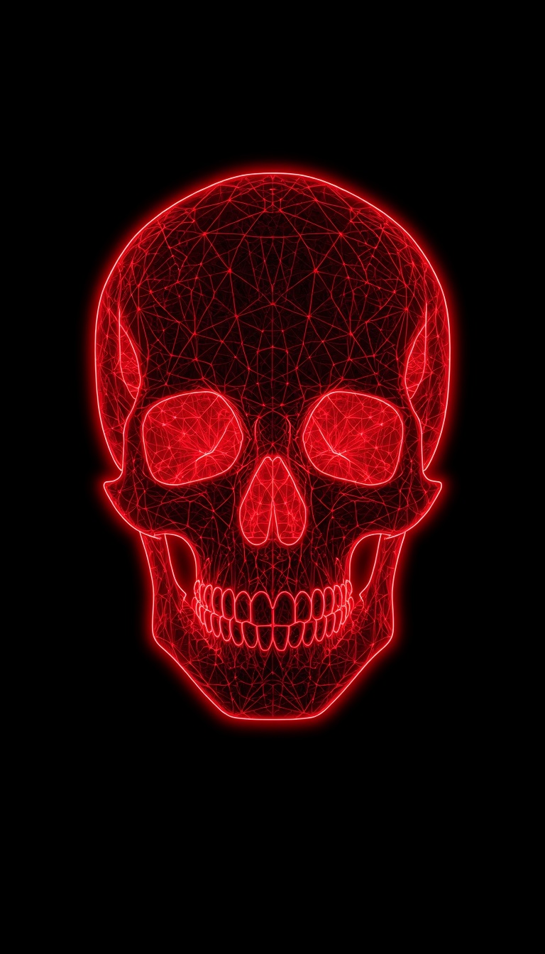 red-neon-skull-wallpaper