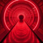 red-neon-tunnell-wallpaper