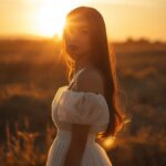 white-dress-sunset-ai-girl