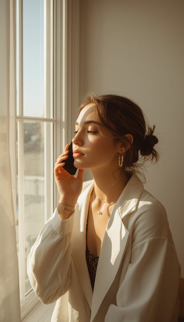 Window Light Aesthetic Girl Wallpaper 4K phone ai girl